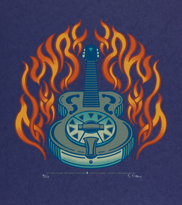 Houston Flaming Guitar