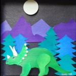 Morse Paper Art Shadow Box Dinosaur